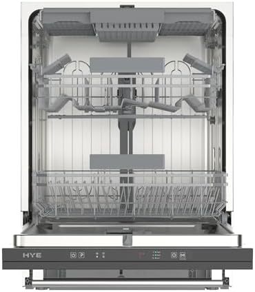 HYE Integrated Dishwasher - 16 Place Settings, Versatile Programs, Silver