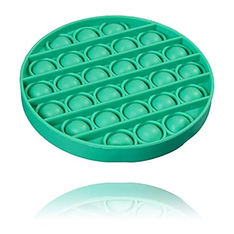 Push Pop Bubble Fidget Sensory Toy - Stress & Anxiety Push Pop Fidget Toy for Kids & Adults - Top Autism Special Needs Stress Reliever (Round, Green) Cover
