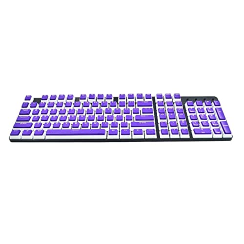 Image of CALANDIS Pudding Keycaps Set 104Keys Doubleshot for Office Home Gaming Typing Purple