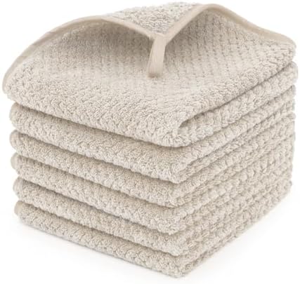 6 Piece Washcloth Set Set,100% Microfiber - Quick Dry, Thick, Sof...