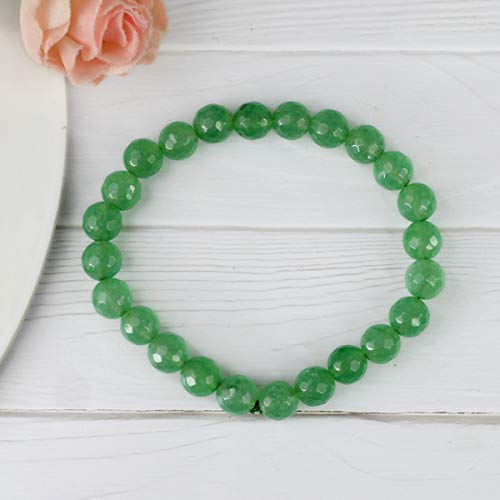 Image of Reiki Crystal Products Certified Natural Crystal Stone 8 mm Diamond Cut /Faceted Beads Bracelet for Men & Women | Reiki Charged Gemstone Bracelet | Multiple Crystal Variants Available