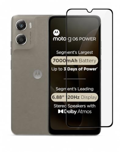 Image of Military-Grade Tempered Glass Screen Protector Compatible for Motorola G06 Power with Edge to Edge Coverage and Easy Self Installation Kit (Motorola G06 Power)