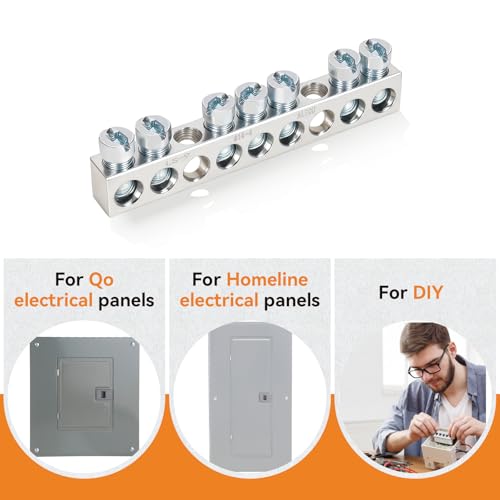 Barre de terre à 7 bornes en alliage cuivre-aluminium pour panneau électrique QO - 3