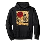 samurai arte giapponese vintage combattente retrò felpa con cappuccio