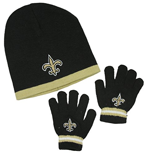 Outerstuff New Orleans Saints NFL Little Boys Knit Hat and Gloves Set