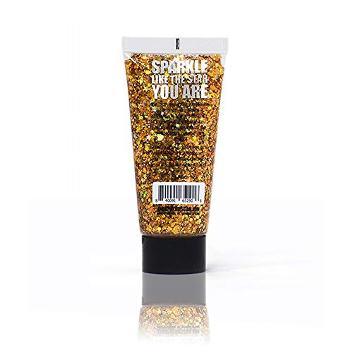 Andrew Christian Trophy Boy Muscle Dust Body Glitter Gel - Gold | Holographic Fine and Chunky Glitter For Body, Face, Hair, Nails | Perfect for Halloween, Pride, Rave, Party, & Festival Makeup 38 ml - Thumbnail 3