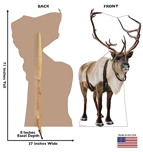 Image of Cardboard People Reindeer Life Size Cardboard Cutout Standup - Made in USA