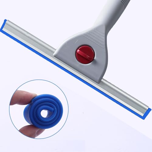 Image of Blue 25cm 10in Window & Glass Cleaning Squeegee - Cleaning Supplies Shower Glass Door and Tile Cleaning Non-Slip Handle (10IN /25CM, Blue)