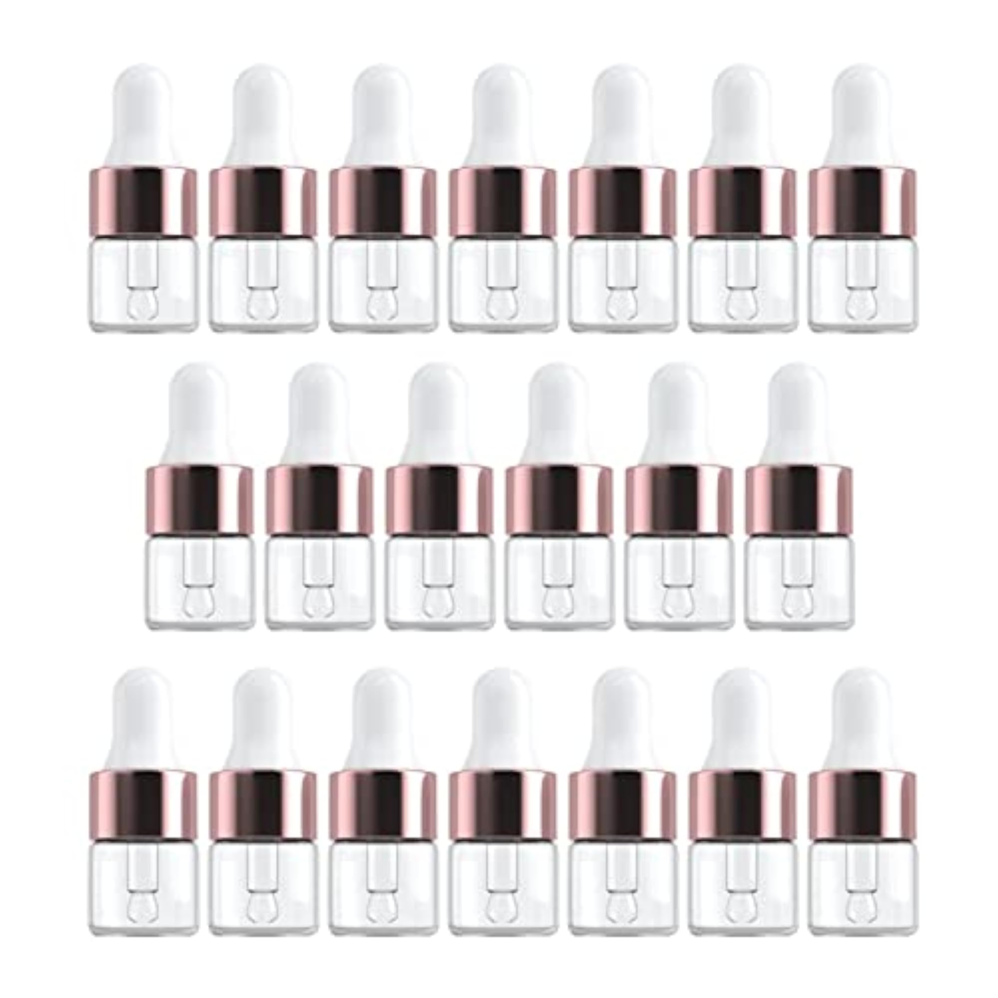 20Pcs Squeezable Dropper Bottles for Cosmetic Packaging