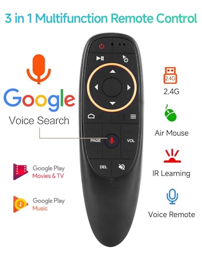 Image of Air Mouse Remote Control with Voice & Gyroscope, Wireless Fly Mouse Universal TV Remote for Android TV, Smart TV, PC, Projector, Streaming Devices