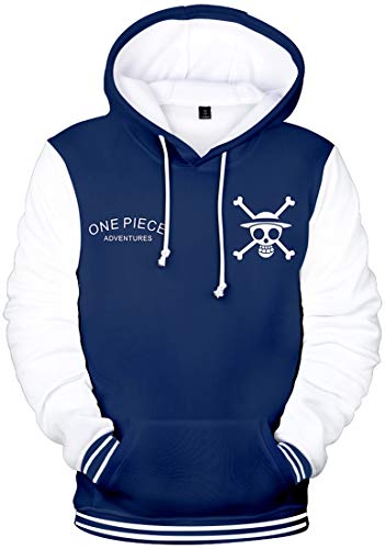 OLIPHEE Hombre Hoodies One Piece Impresión 3D de Luffy Series Sudadera con...