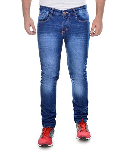 Image of Ben Martin Men's Regular Fit Stretchable 28 Size Dark Blue Cotton Denim Jeans Mid Rise Pant For Men, JJ3-2