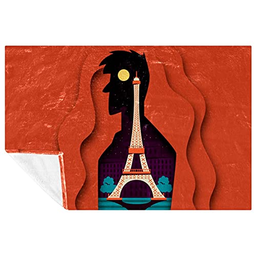 Couverture chaude forme corps humain plaid doux Tour Eiffel