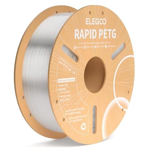 ELEGOO Rapid PETG Filament 1.75mm Transparent 1KG, High Speed 30-600mm/s 3D Printer Filament Dimensional Accuracy +/- 0.02 mm, 1kg Cardboard Spool(2.2lbs) Fits for Most FDM 3D Printers