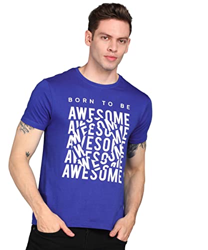 Image of Urbano Fashion Men's Graphic Printed Round Neck Half Sleeve Slim Fit Cotton T-Shirt