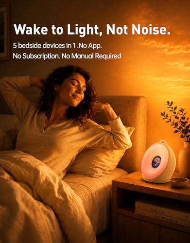 Dekala Sunrise Alarm Clock with Pulse Wake, 7-Day Programmable 4 Loud Alarm - Image 2