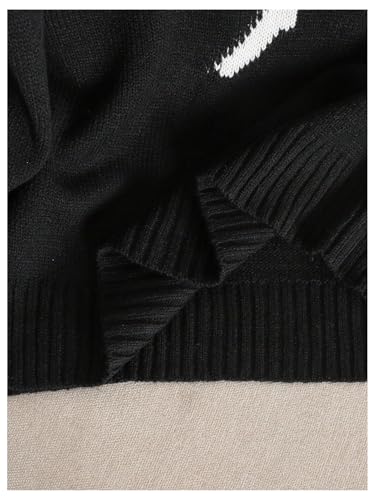 Image of BEAUDRM Girl's Bow Sweater Crew Neck Cute Sweaters Long Sleeve Knit Pullovers Sweater