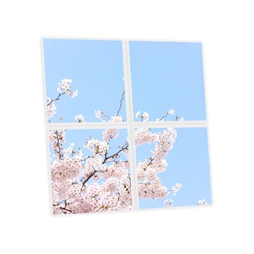 Dalles LED 60x60 cm imprimées fleurs de ciel blanc neutre 4000K