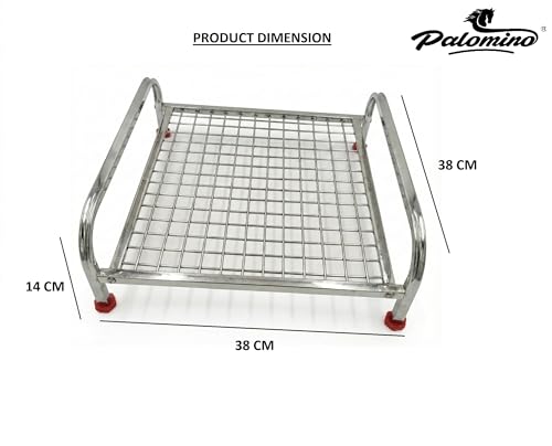 Image of Palomino Heavy-Duty Stainless Steel Shelf | Countertop Storage Organizer for Induction Cooktop, Office Supplies, & Toiletries