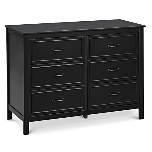 Image of Davinci Charlie 6-Drawer Baby Dresser - Wooden Double Chest of Drawers for Kids, Boys and Girls - Multi-Purpose Storage Dresser for Bedroom, Nursery, Living Room & Hallway, Easy to Assemble - Ebony
