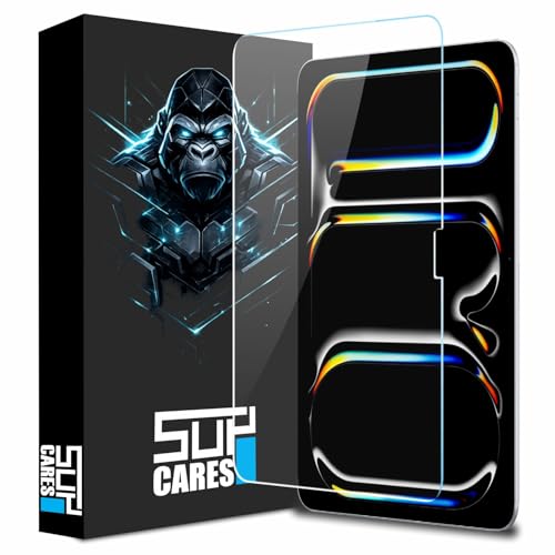 Image of SupCares Tempered Glass for iPad Pro, (M5, M4) (11 Inch) With Installation Kit | Military-Grade Gorilla Screen Protector | Edge to Edge Coverage | Transparent