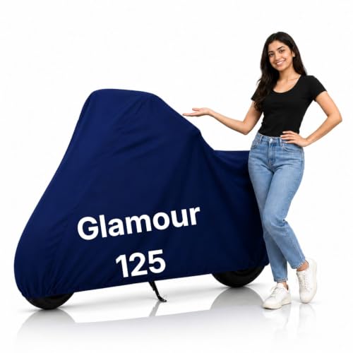 Image of Ultra-Protect Bike Body Cover for Glamour 125 Cover| 100% Waterproof, Dustproof & Scratch Resistant | Heavy Duty Two Wheeler Covers with UV Protection, Heat Resistant | All Weather (Blue)