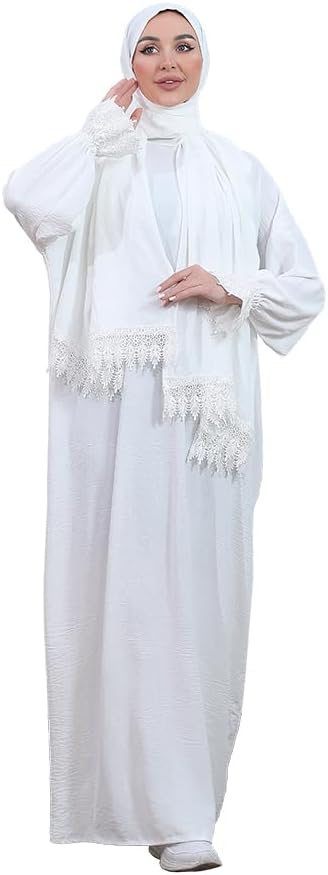 Elegant One-Piece Abaya and Prayer Dress Crepe Solid Color | Lightweight and Comfortable | Hijab Abaya Suit