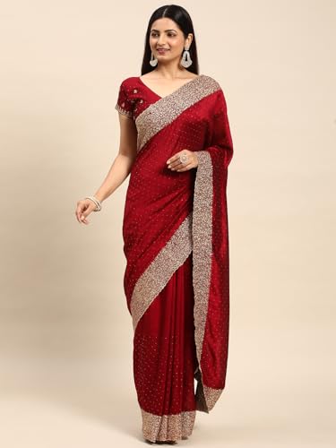 Image of Kasee Women Cherry Embellished Embroidered Designer Saree
