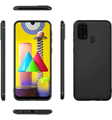 Image of Mobile Back Cover Case for Samsung Galaxy M31, SM-M315F /DS, SM-M315F /DSN (Silicone Case|CameraProtection|Black SC1510)