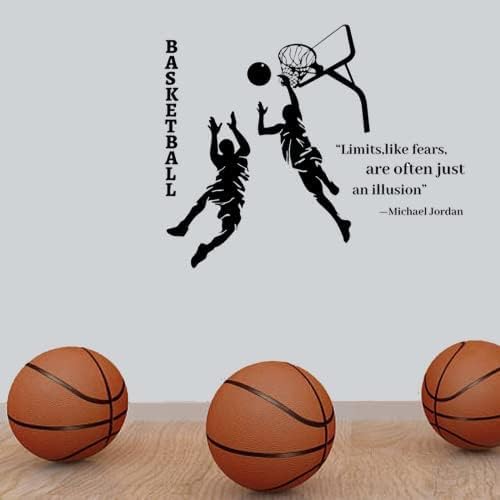 Pligreat Basketball Player Wall Stickers, Peel And Stick Wall Decals, Removable Vinyl Wall Sticker For Basketbal Fans Bedroom Dorm Room Playroom Indoor Stadium Wall Decoration Diy Room Wall Art Decor #TOP2