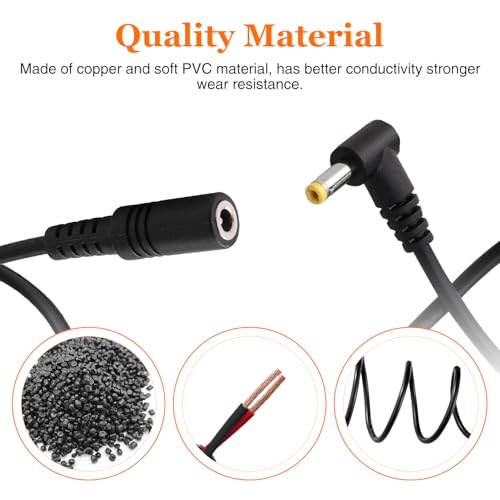 Cable alargador DC 24V 12V de 3 metros con conector de ángulo recto de 4.0x1.7 mm 4