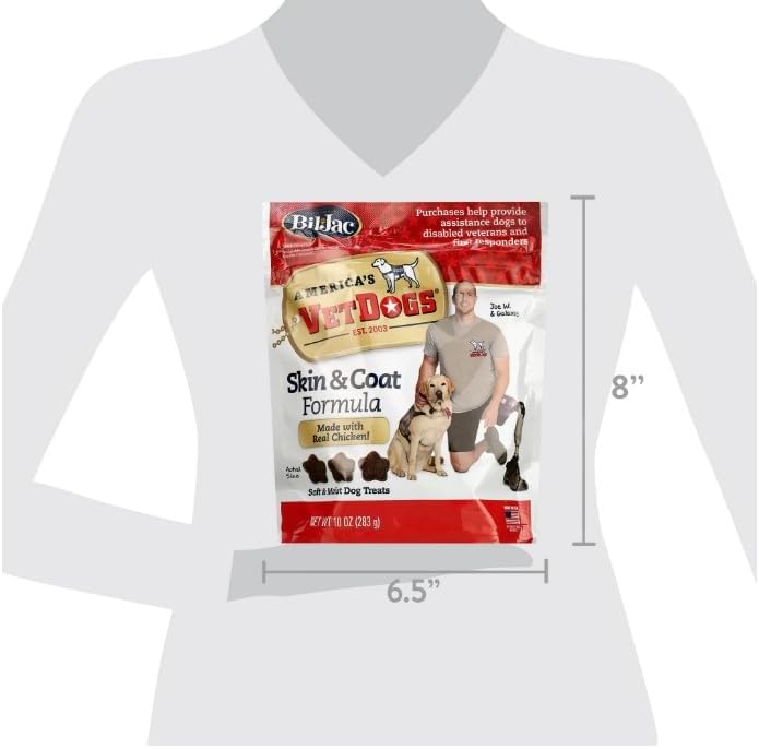 American VetDogs Bil Jac Veteran's K-9 Corps Dog Treats – Tasty & Nutritious, 10 oz (Pack of 3)