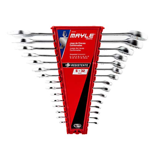 Jogo de Chaves Combinadas Mayle 32 mm Vermelho