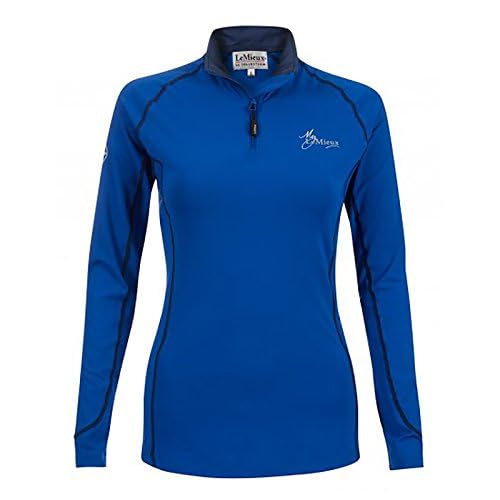 LeMieux Women's Base Layer Top - Athletic Thermal Shirts - Equestrian Apparel & Gear for Horseback Riding - Benetton Blue - US14