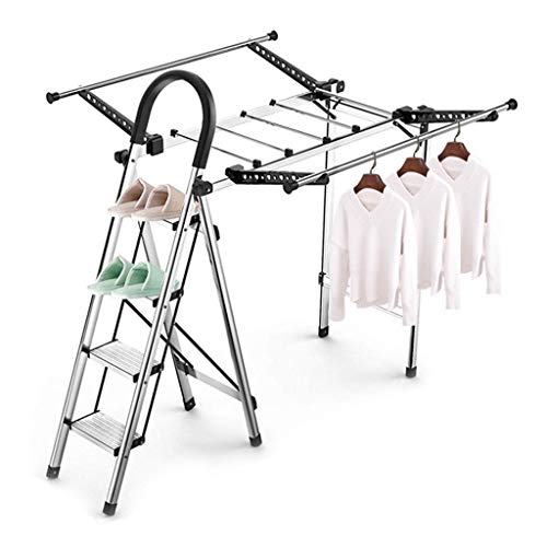 Perchero de Pie Secadora de ropa Escalera de 4 escalones Tendedero plegable Rejilla de secado independiente Cocina casera Toallero liviano Perchero Estante para zapatos Seguridad (Color: B, Tamaño: 2