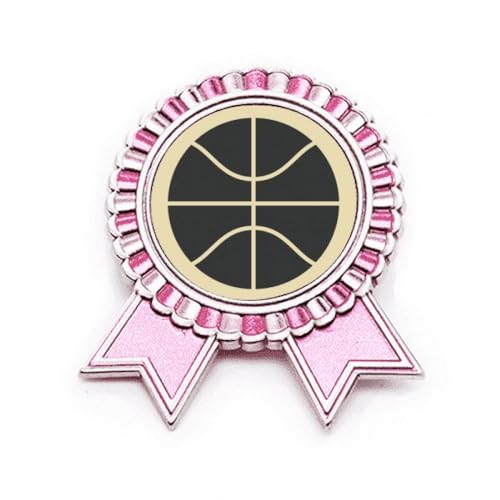 Pin's basket-ball rose motif géométrique en métal taille M