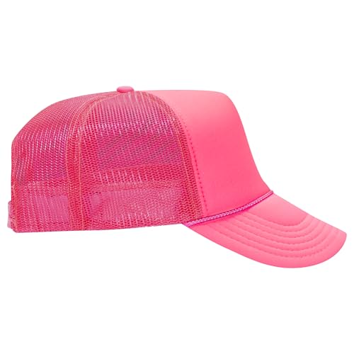 Image of OTTO Polyester Foam Front 5 Panel High Crown Mesh Back Trucker Hats in 97, Bulk, Wholesale