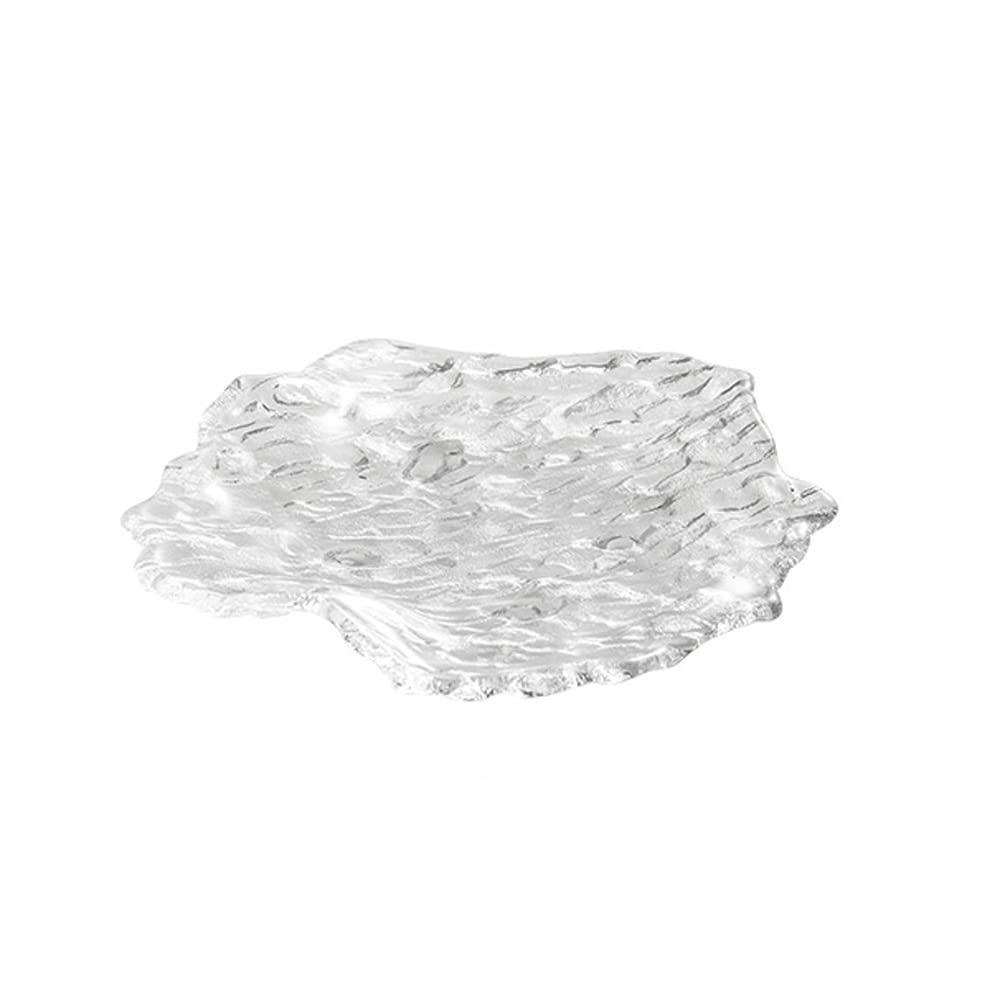 Assiette à salade en verre de cristal au design glacier créatif pour tables raffinées