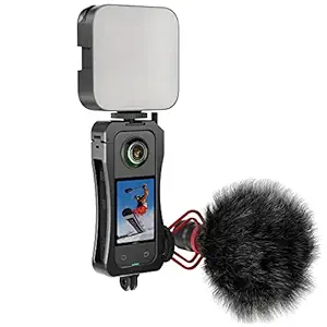 Careflection Metal Protective Middle Frame for Insta360 One X3 Camera:Magnetic Thumb Screw Action Camera Mount+ 3 x 1/4 Screw Ports + 2 x Cold Shoe Mounted case for Lights,Mics etc-10 Years Warranty