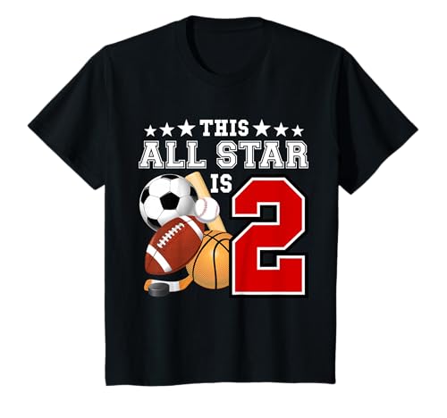 2 Year Old Sports Star Birthday T-Shirt