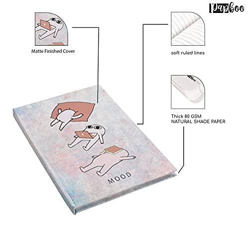 Image of Papboo Mood Hardbound Hardcover Notebook Diary, (22 X 17.5 cm, 80 GSM, 140 Single Ruled Pages) Journal, Gift