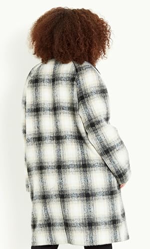 EVANS Women's Plus Size Crombie Check Coat3