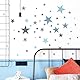 WandSticker4U®- 6 Bögen, 148 STERNE zum Kleben, pastell Blau/Grau I Wandtattoo Sterne Kinderzimmer Wandsticker selbstklebend I Möbelsticker Zimmer Deko Mädchen & Junge