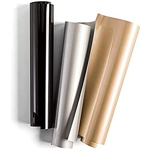 Cricut Everyday Iron On - 12” x 12" 3 Sheets - Includes Gold, Black, Silver - HTV Vinyl for T-Shirts - Use with Cricut Explore Air 2/Maker - Classics Sampler - image 1