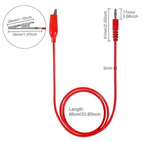 Image of 5PCS Banana Plug to Alligator Clip Test Leads 4mm Banana Plug Crocodile Clips Soft Flexible Cable for Electrical Test 1m /39.37inch
