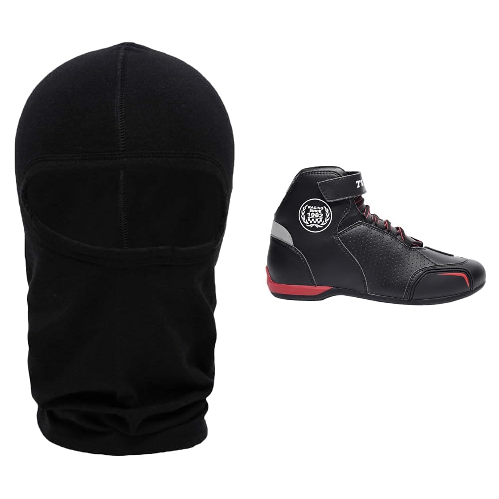 TVS Racing Ankle Length, Waterproof Riding Boots with Balaclava for Men