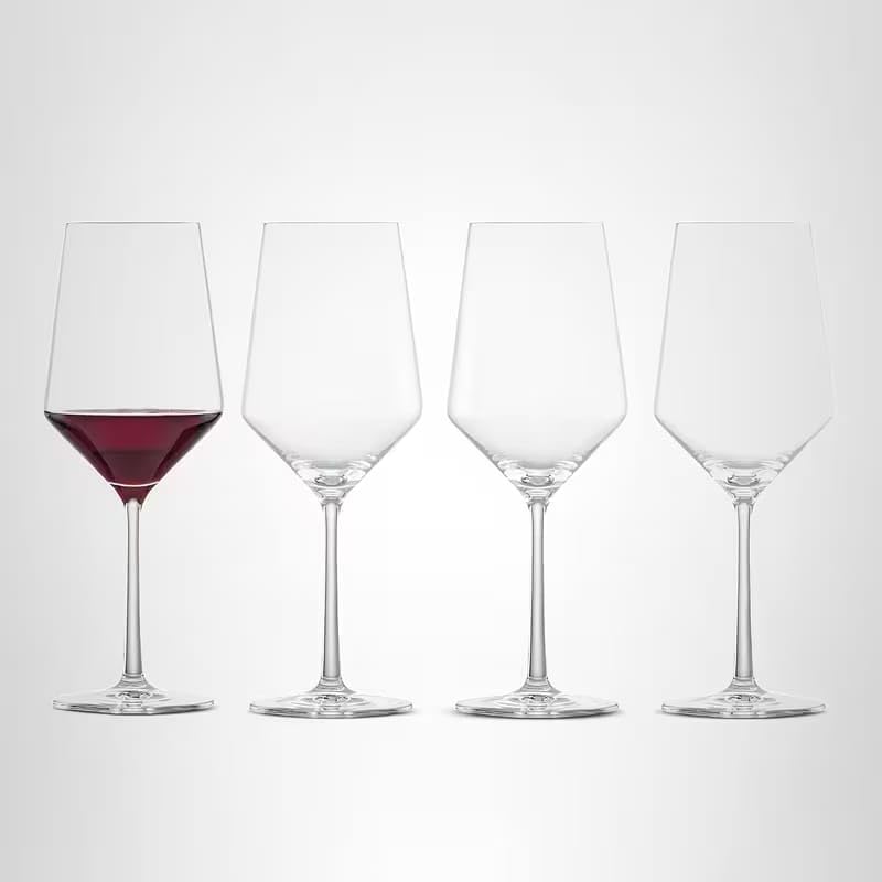 Image of PrimeWorld Modern Crystal Wine Glasses Set of 2 (400ml) | Tall Long Stem Italian Style Wine Glasses | Elegant Red & White Wine Glassware for Weddings, Dining & Gifting