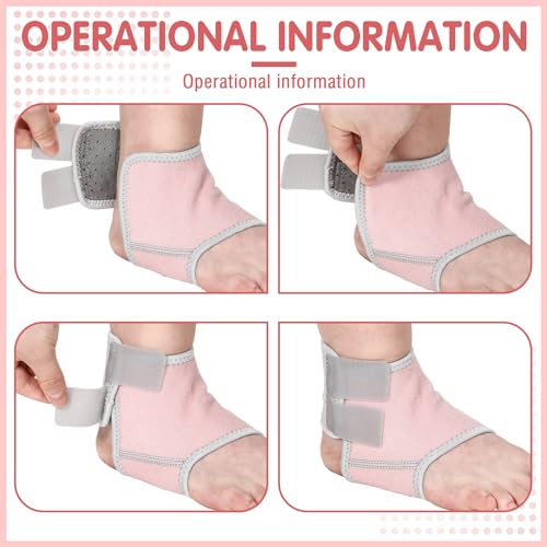Image of Tarpop 2 Pairs Kids Ankle Brace Set Foot Support Stabilizer Wraps Protector Guard Knitted Ankle Sleeve Sock Support Compression Socks for Injury Prevention(Pale Pink,Medium)