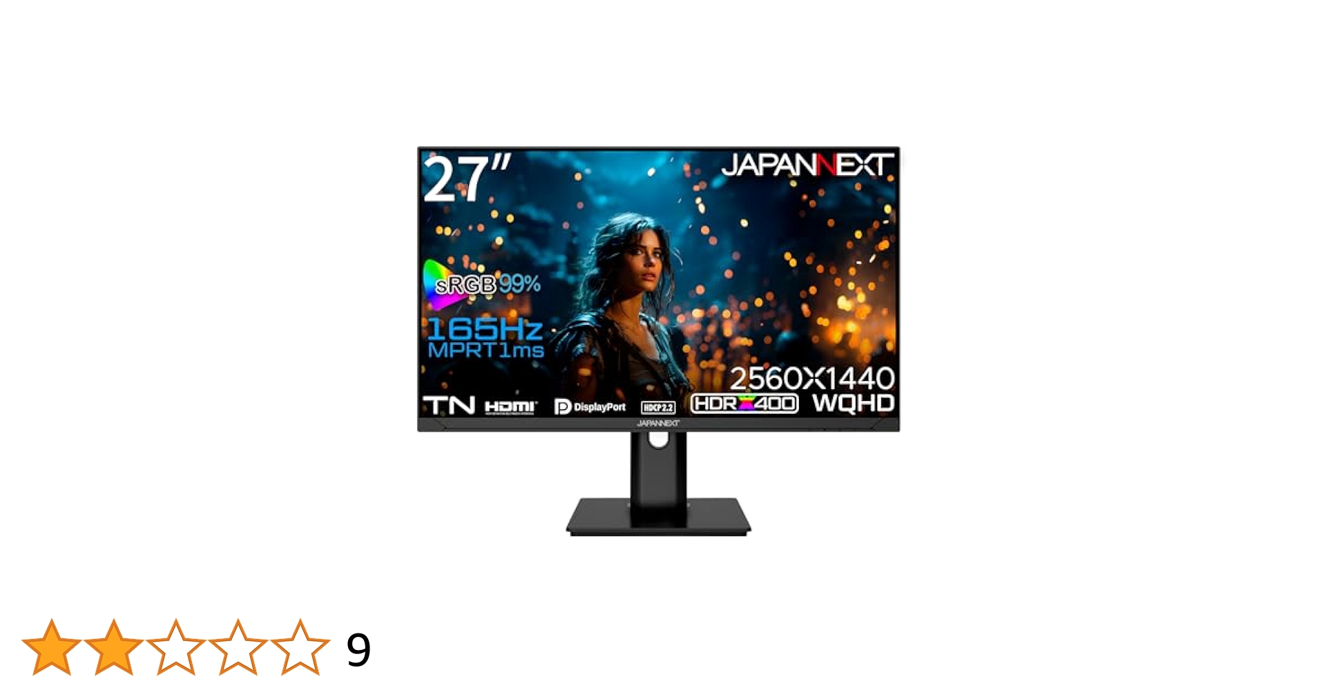 ２７インチ　WQHDモニター Amazon.co.jp: JAPANNEXT 27インチ ゲーミングモニター 165Hz