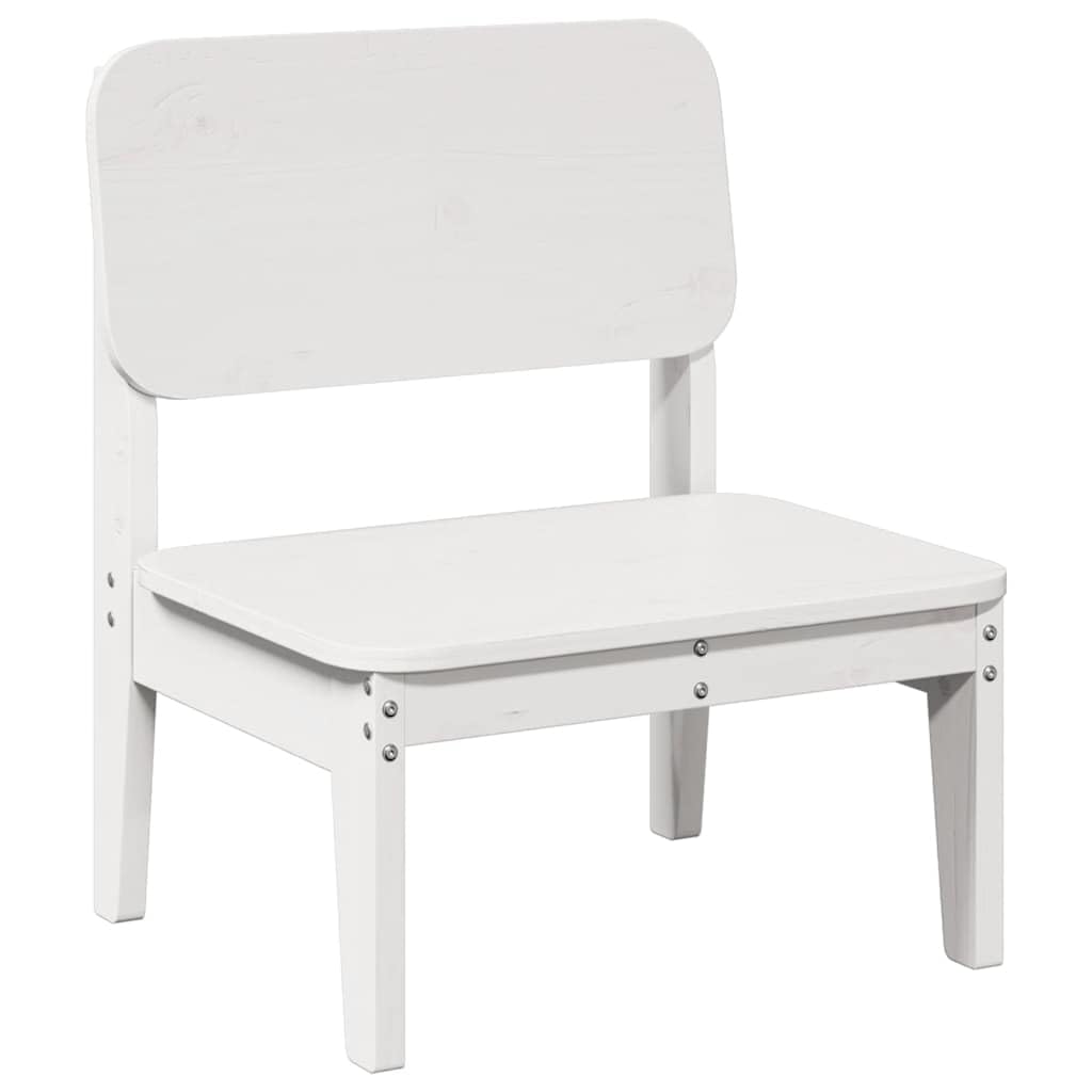 2er Set Gartenstühle Weiss 60x52,5x72 Kiefer Massivholz Modernes Design Robust und Langlebig platzsparend für Balkon Terrasse und Camping